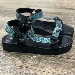 Marc Fisher Women's Keiki Sandal, Blue Size 8